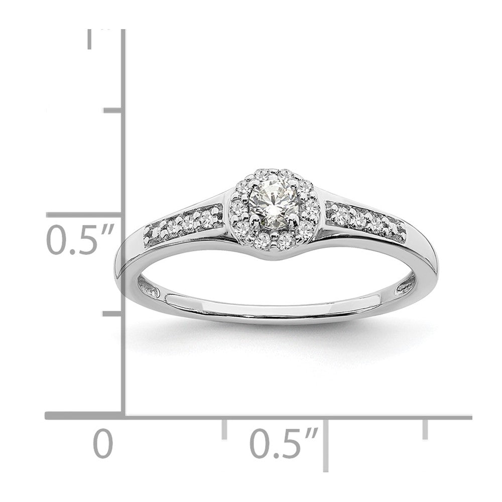 10k White Gold 1/5 carat Lab Grown Diamond VS/SI+ G+ Complete Cluster Engagement Ring