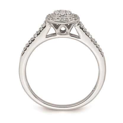 10k White Gold Halo Cluster 1/6 carat Diamond Complete Engagement Ring
