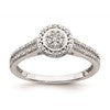 10k White Gold Halo Cluster 1/6 carat Diamond Complete Engagement Ring