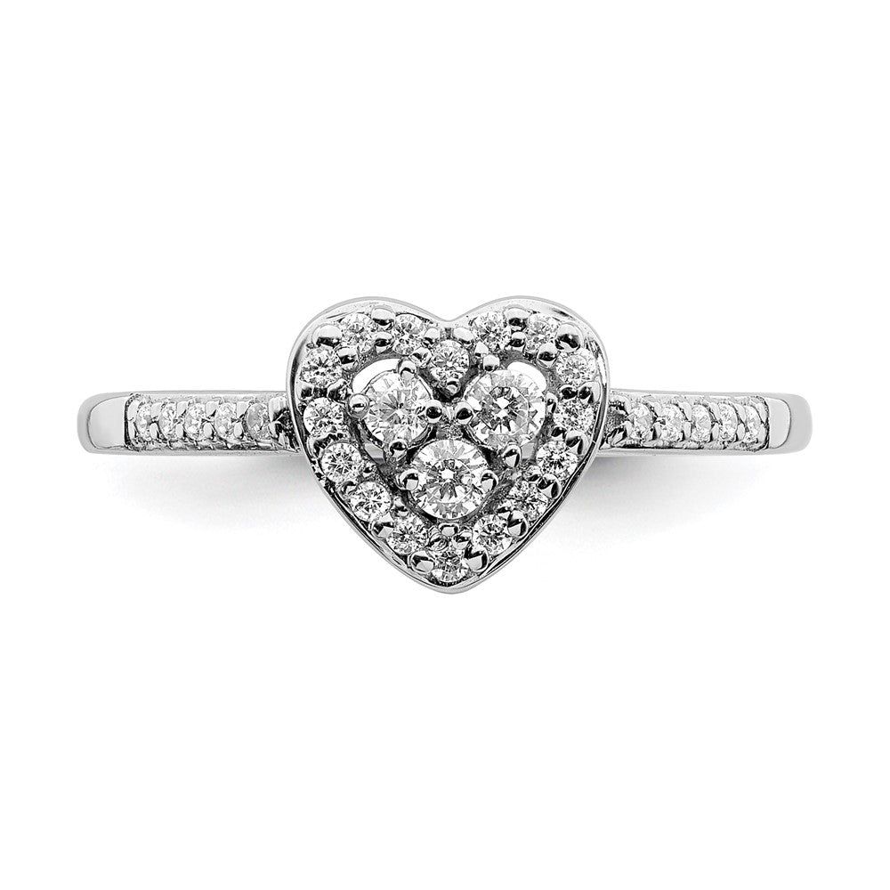 10k White Gold 1/4 carat Lab Grown Diamond VS/SI+ G+ Complete Cluster Engagement Ring