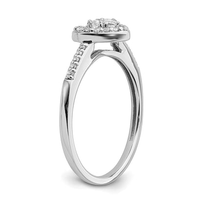 10k White Gold 1/4 carat Lab Grown Diamond VS/SI+ G+ Complete Cluster Engagement Ring