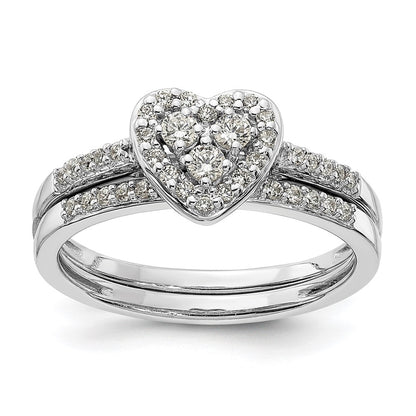 10k White Gold 1/4 carat Lab Grown Diamond VS/SI+ G+ Complete Cluster Engagement Ring