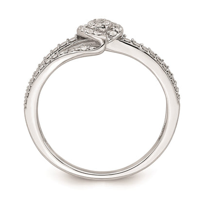 10k White Gold Halo Cluster 1/10 carat Diamond Complete Engagement Ring