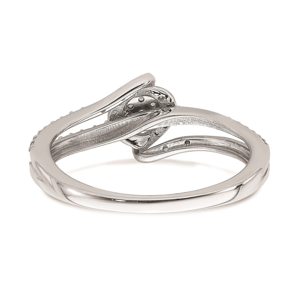 10k White Gold Halo Cluster 1/10 carat Diamond Complete Engagement Ring