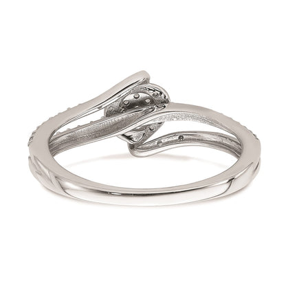10k White Gold Halo Cluster 1/10 carat Diamond Complete Engagement Ring