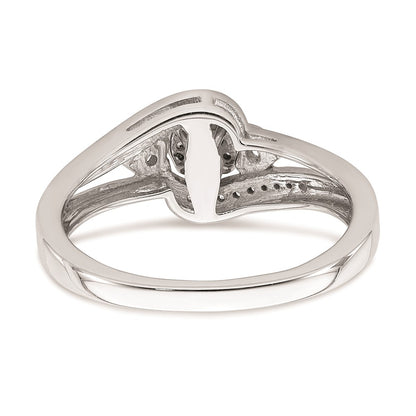 10k White Gold Cluster with 2 Hearts 1/5 carat Diamond Complete Engagement Ring