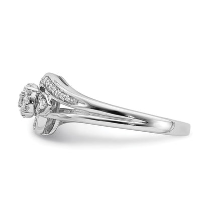 10k White Gold 1/5 carat Lab Grown Diamond VS/SI+ G+ Complete Cluster Engagement Ring