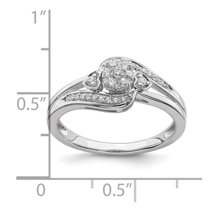 10k White Gold 1/5 carat Lab Grown Diamond VS/SI+ G+ Complete Cluster Engagement Ring