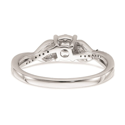 10k White Gold Cluster with 2 Hearts 1/6 carat Diamond Complete Engagement Ring