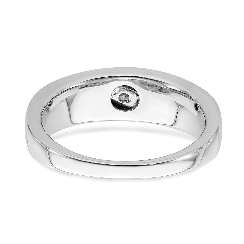14k White Gold 3-Stone 1/5 carat Diamond Complete Men's  Band