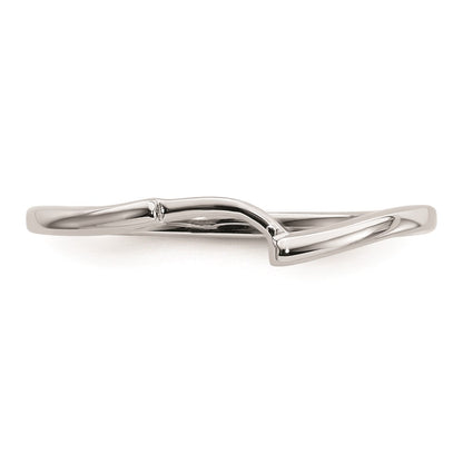 14k White Gold Contoured Wedding Band