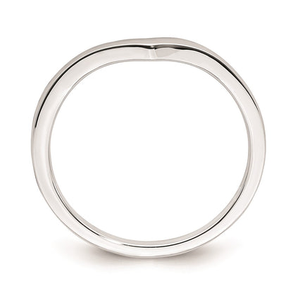 14k White Gold Contoured Wedding Band