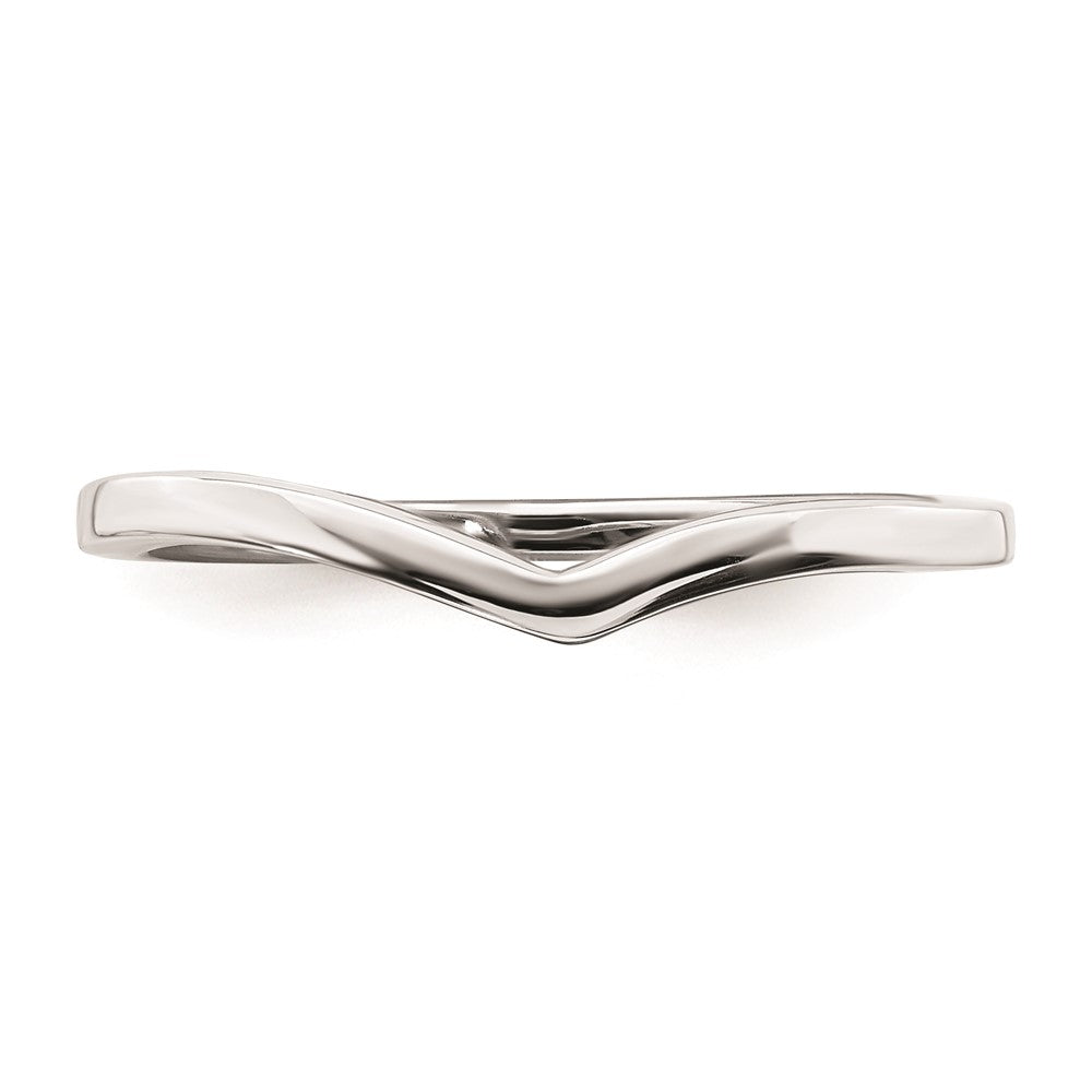 14k White Gold Contoured Wedding Band