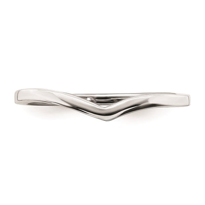 14k White Gold Contoured Wedding Band