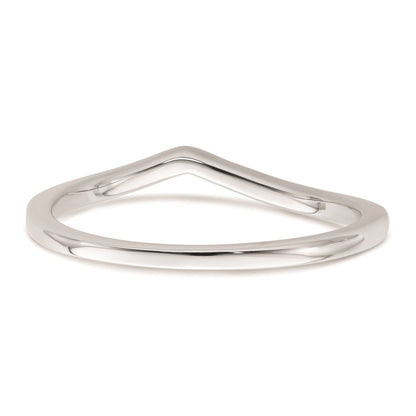 14k White Gold Contoured Wedding Band