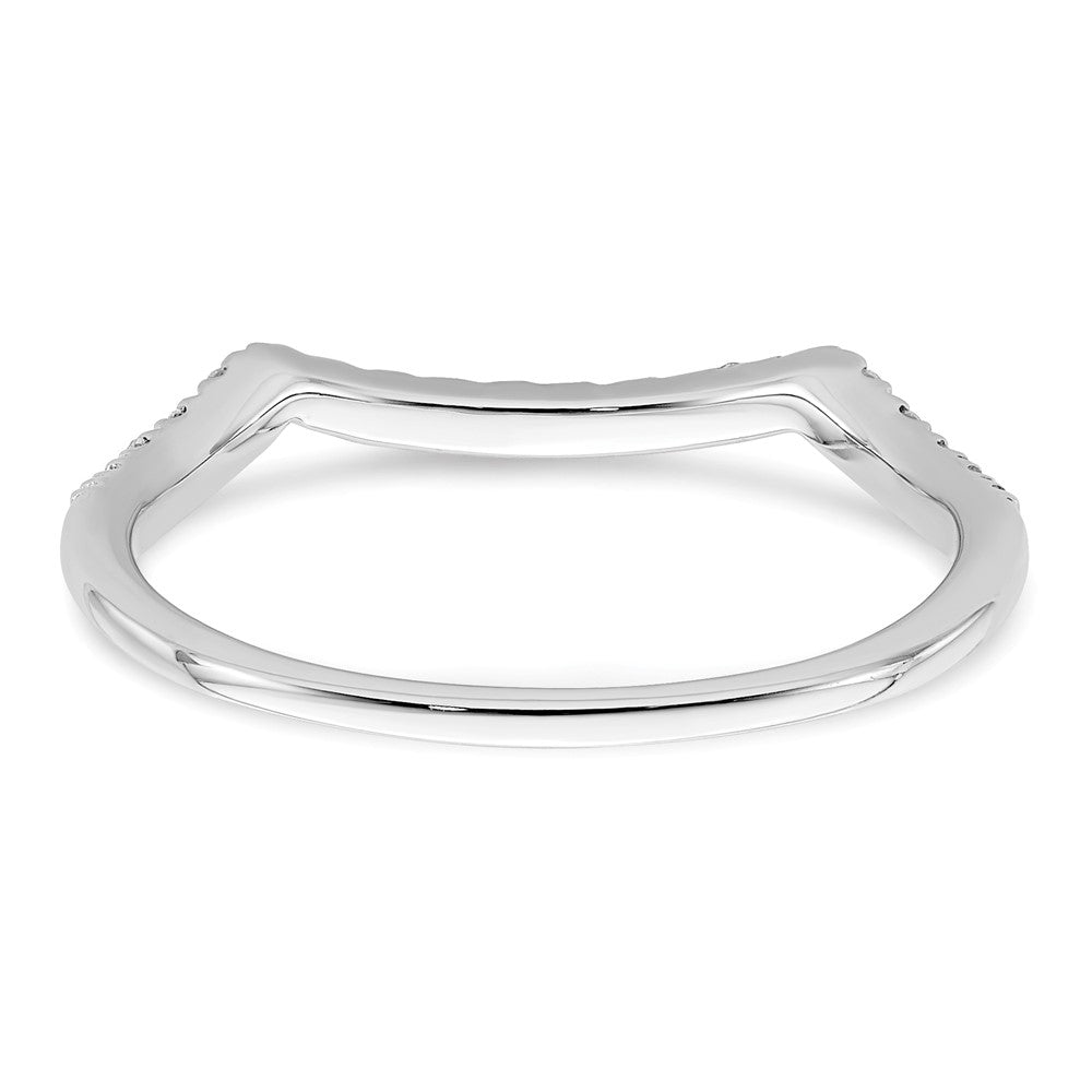 14k White Gold 1/10 carat Diamond Contoured Complete Wedding Band