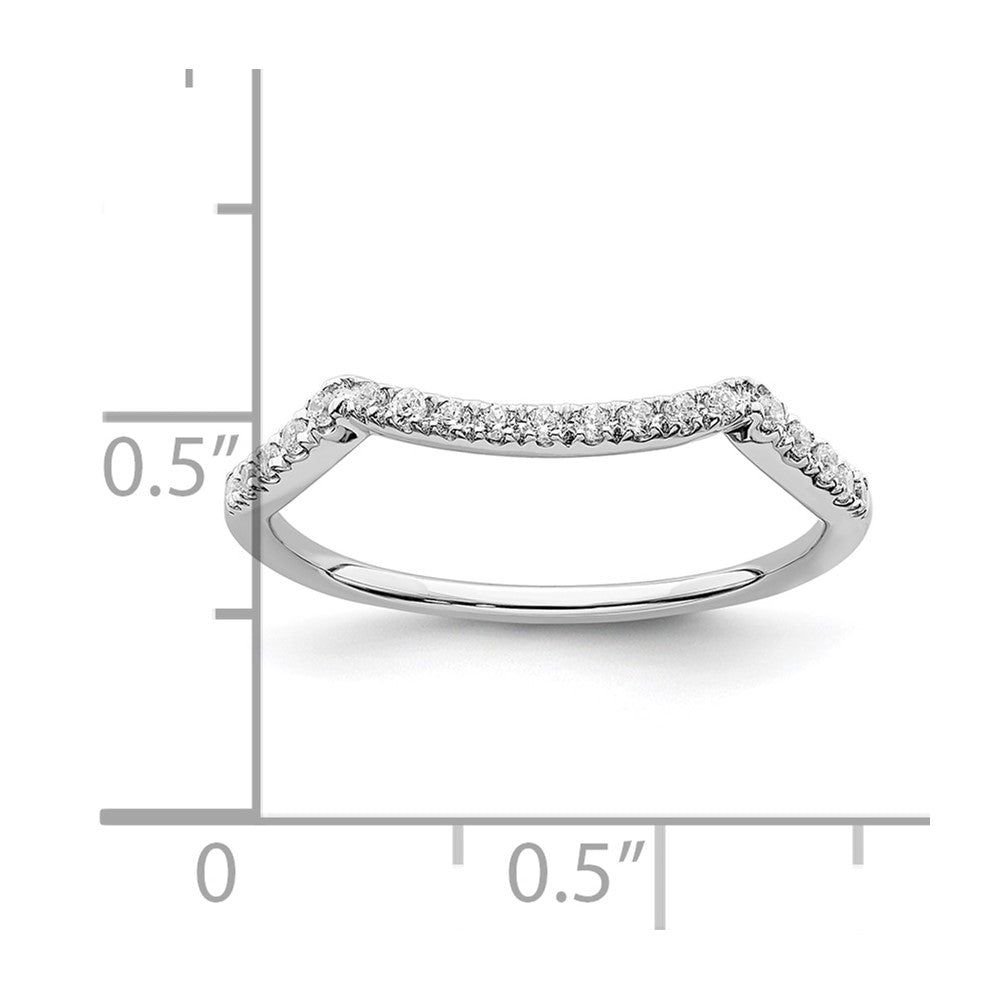 14k White Gold 1/10 carat Diamond Contoured Complete Wedding Band