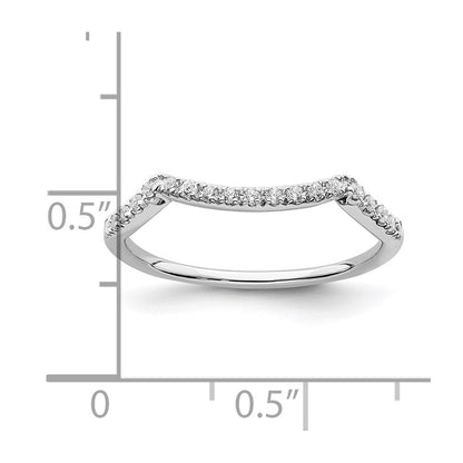 14k White Gold 1/10 carat Diamond Contoured Complete Wedding Band