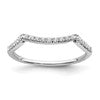 14k White Gold 1/10 carat Diamond Contoured Complete Wedding Band