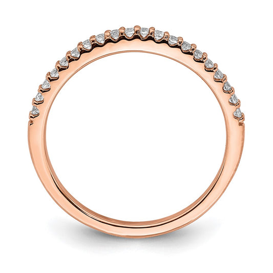 14k Rose Gold 1/5 carat Diamond Complete Wedding Band