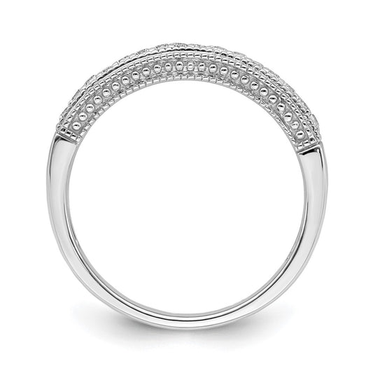 14k White Gold 1/5 carat Diamond Complete Wedding Band
