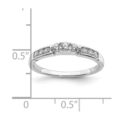 14k White Gold 1/4 carat Lab Grown Diamond VS/SI+ G+ Complete Round Size 8 Wedding Band