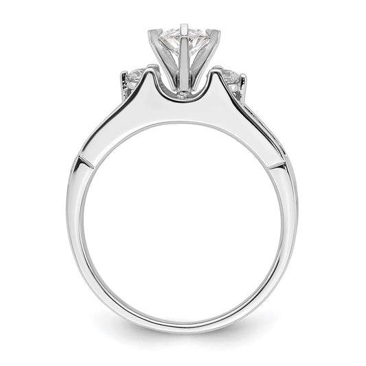 14k White Gold 5/8 carat Lab Grown Diamond VS/SI+ G+ Complete Round Size 6 Engagement Ring