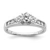 14k White Gold 5/8 carat Lab Grown Diamond VS/SI+ G+ Complete Round Size 6 Engagement Ring