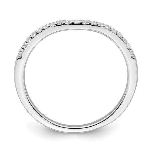 14k White Gold 1/6 carat Diamond Contoured Complete Wedding Band