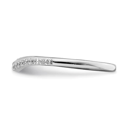 14k White Gold 1/6 carat Diamond Contoured Complete Wedding Band