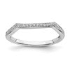 14k White Gold 1/8 carat Diamond Contoured Complete Wedding Band