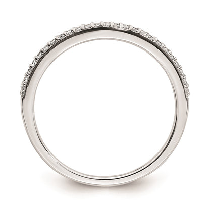 14k White Gold 1/8 carat Diamond Contoured Complete Wedding Band