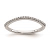 14k White Gold 1/8 carat Diamond Contoured Complete Wedding Band