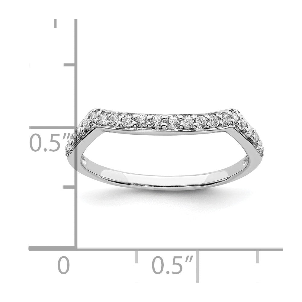 14k White Gold 1/5 carat Diamond Contoured Complete Wedding Band