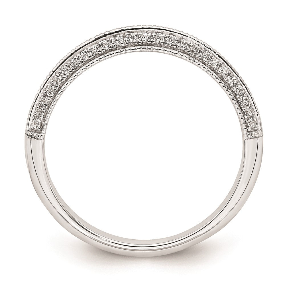 14K White Gold 1/5 carat Diamond Complete Wedding Band