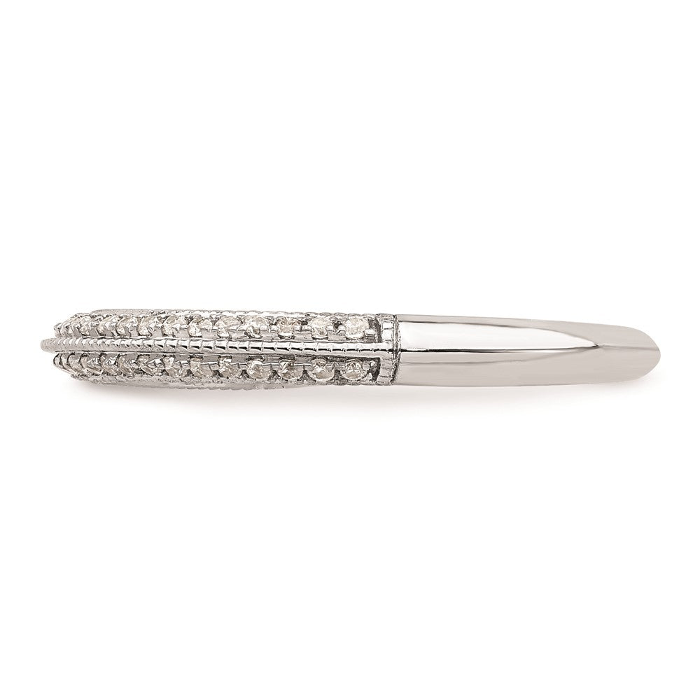 14K White Gold 1/5 carat Diamond Complete Wedding Band