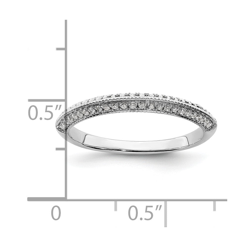 14K White Gold 1/5 carat Diamond Complete Wedding Band