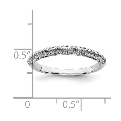 14K White Gold 1/5 carat Diamond Complete Wedding Band