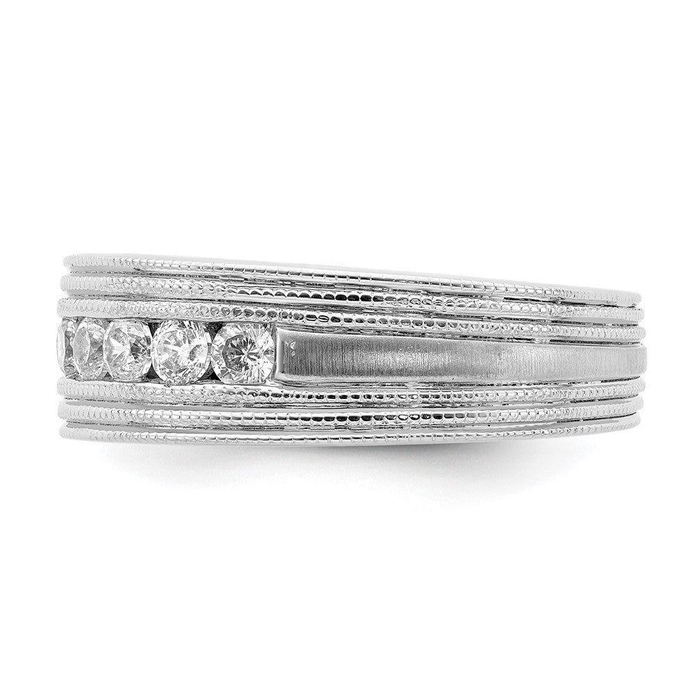 IBGoodman 14k White Gold 5/8 carat Lab Grown Diamond VS/SI+ G+ Seven Stone Complete Men's Ring