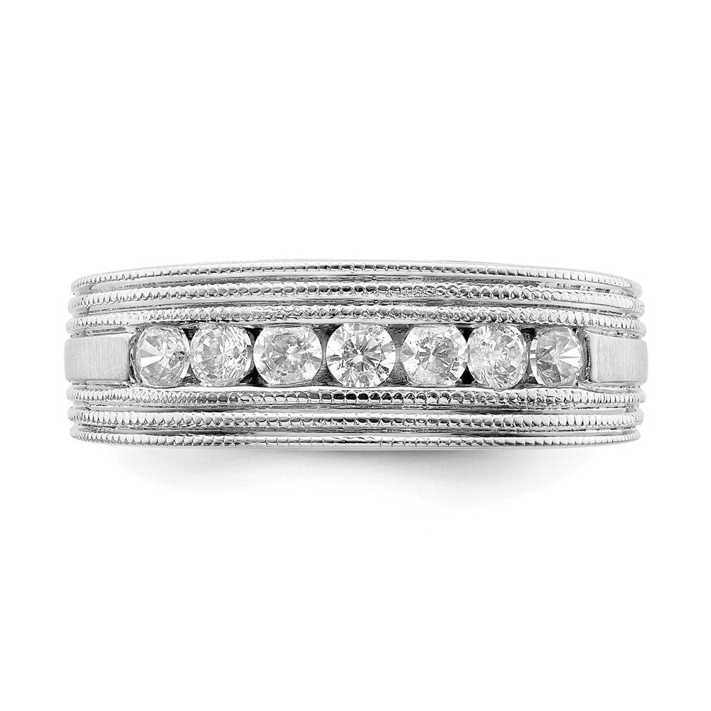 IBGoodman 14k White Gold 5/8 carat Lab Grown Diamond VS/SI+ G+ Seven Stone Complete Men's Ring