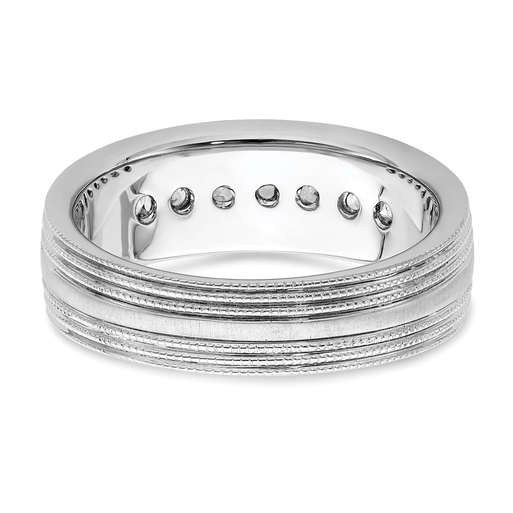 IBGoodman 14k White Gold 5/8 carat Lab Grown Diamond VS/SI+ G+ Seven Stone Complete Men's Ring