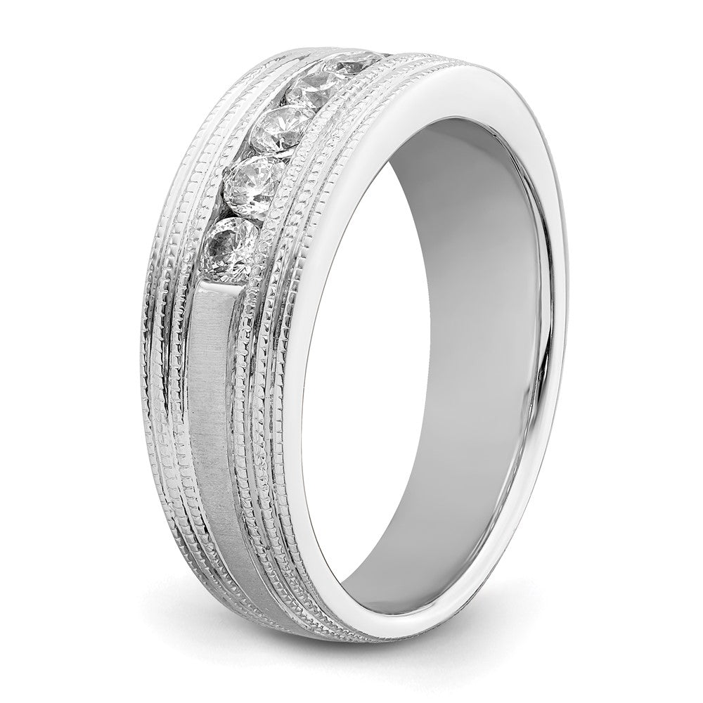 IBGoodman 14k White Gold 5/8 carat Lab Grown Diamond VS/SI+ G+ Seven Stone Complete Men's Ring
