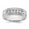 IBGoodman 14k White Gold 5/8 carat Lab Grown Diamond VS/SI+ G+ Seven Stone Complete Men's Ring