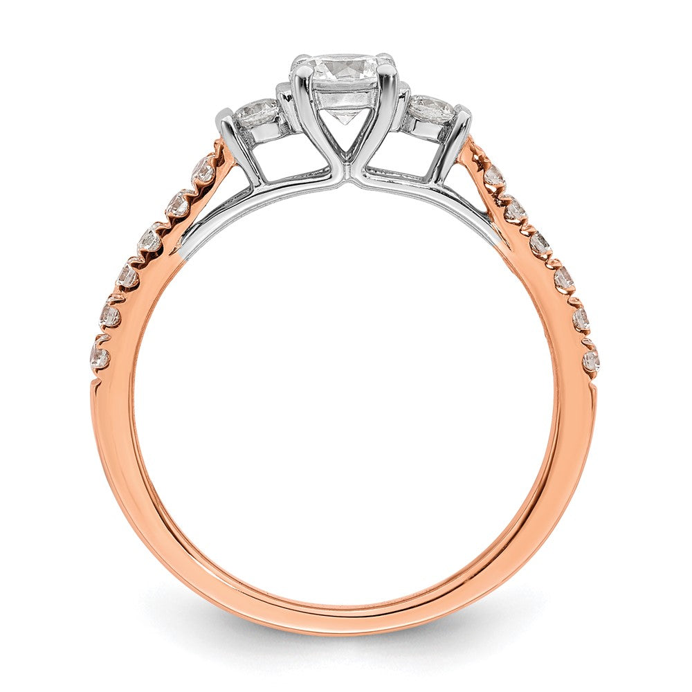 10k Rose Gold 3/4 carat Lab Grown Diamond VS/SI+ G+ Complete Petite Engagement Ring