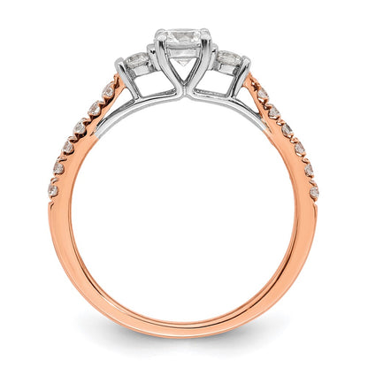 10k Rose Gold 3/4 carat Lab Grown Diamond VS/SI+ G+ Complete Petite Engagement Ring