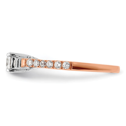 14k Rose Gold 3/4 carat Lab Grown Diamond VS/SI+ G+ Complete Petite Engagement Ring