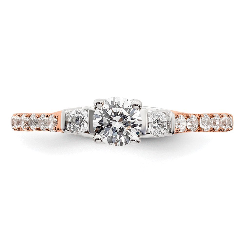 10k Rose Gold 3/4 carat Lab Grown Diamond VS/SI+ G+ Complete Petite Engagement Ring