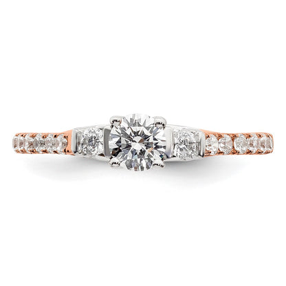 14k Rose Gold 3/4 carat Lab Grown Diamond VS/SI+ G+ Complete Petite Engagement Ring
