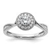10k White Gold 1/2 carat Lab Grown Diamond VS/SI+ G+ Round Complete Halo Engagement Ring