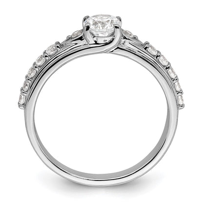 14k White Gold 3/4 carat Lab Grown Diamond VS/SI+ G+ Complete Petite Engagement Ring